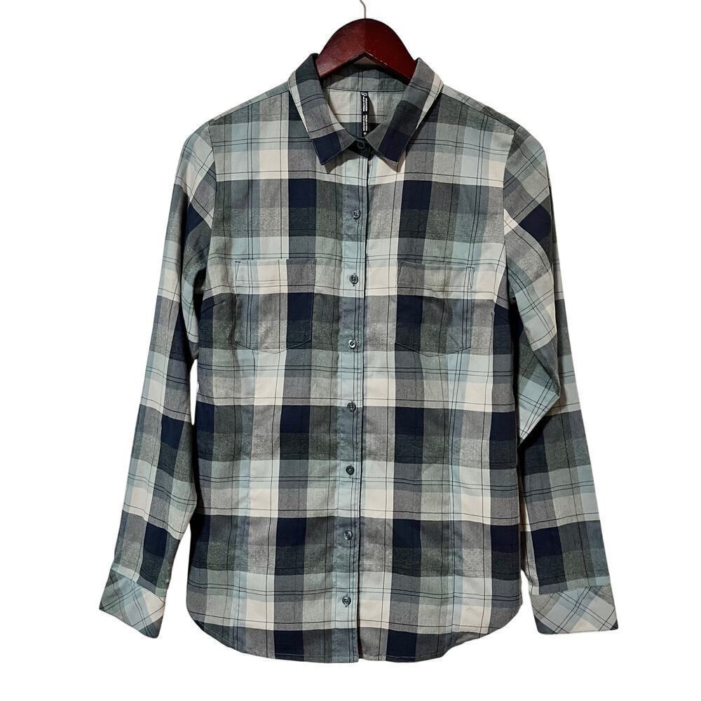 KUHL Women's Hannah Plaid Button Flannel Size S Blue Outdoor Gorpcore